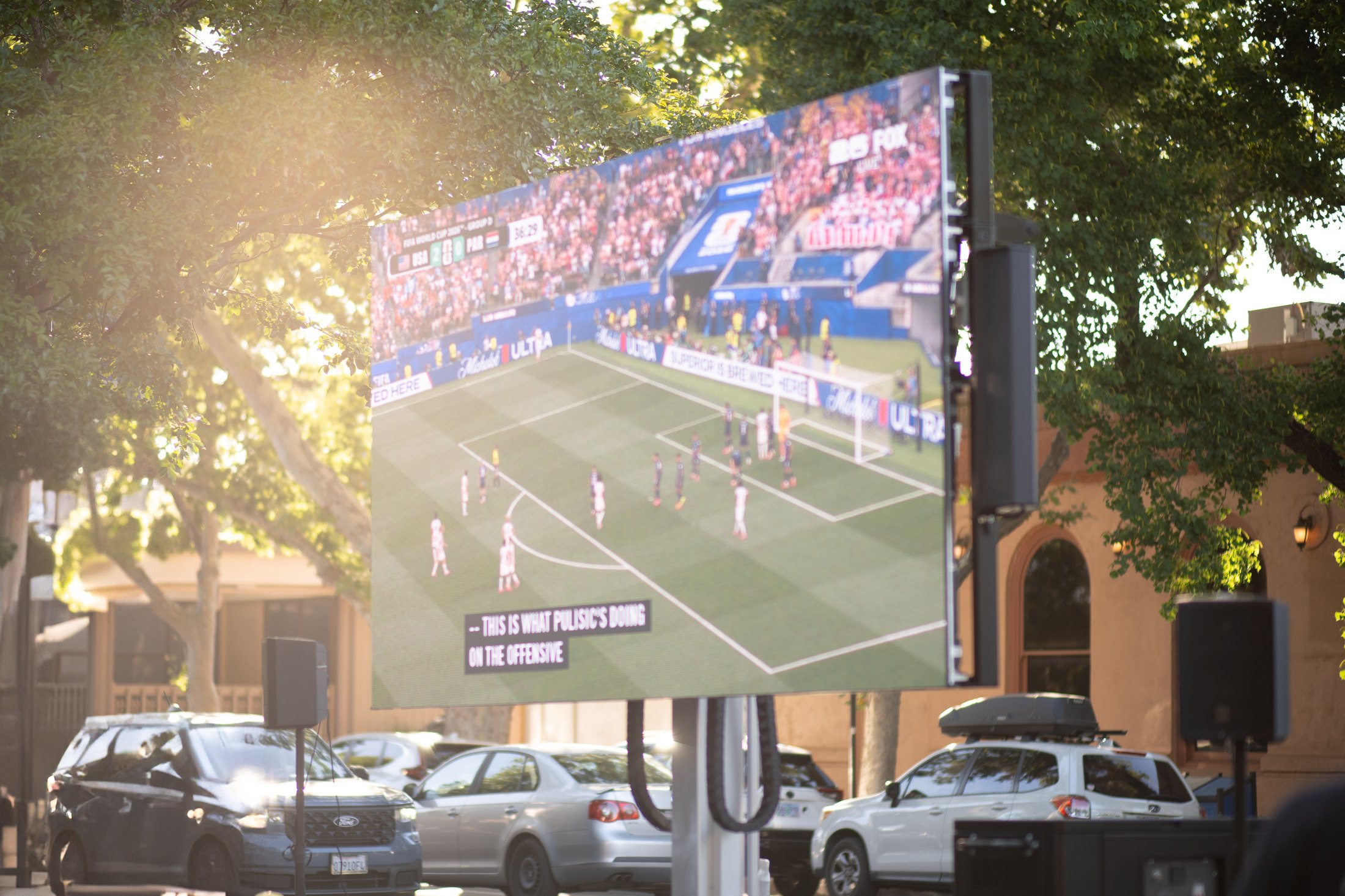 Commercial event display and business media content